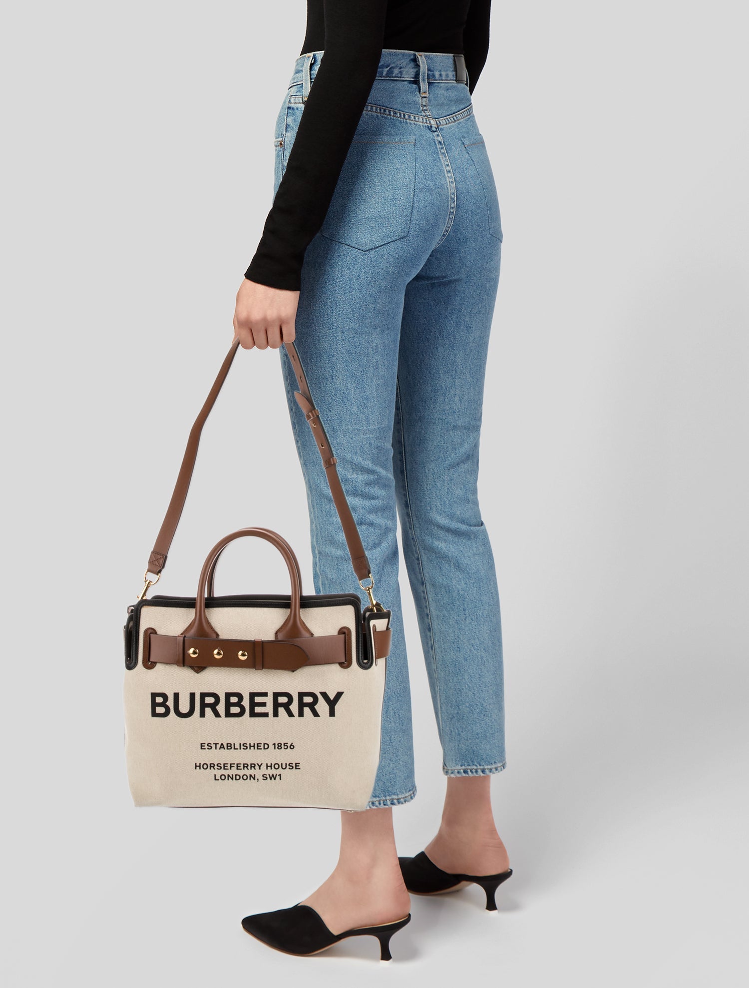 Burberry Canvas Belt Tote