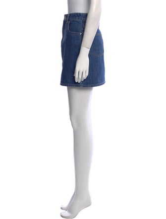 Burberry Blue Denim Skirt With Bambi Patch Pocket Mini Skirt
