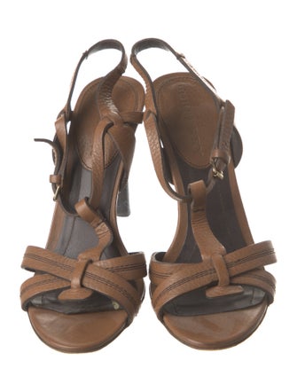 Burberry Leather T-Strap Sandals