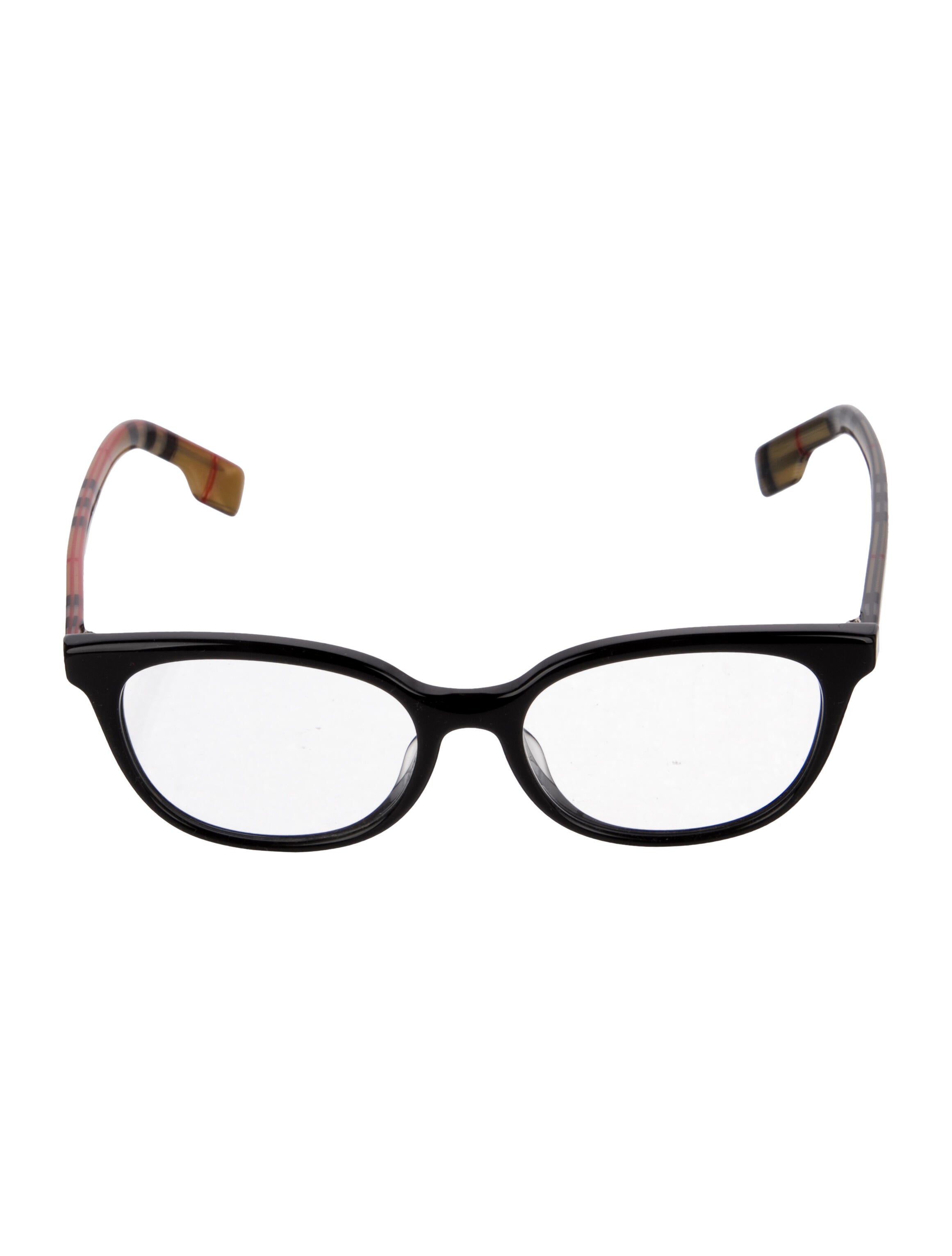 Burberry Nova Check Pattern Round Eyeglasses