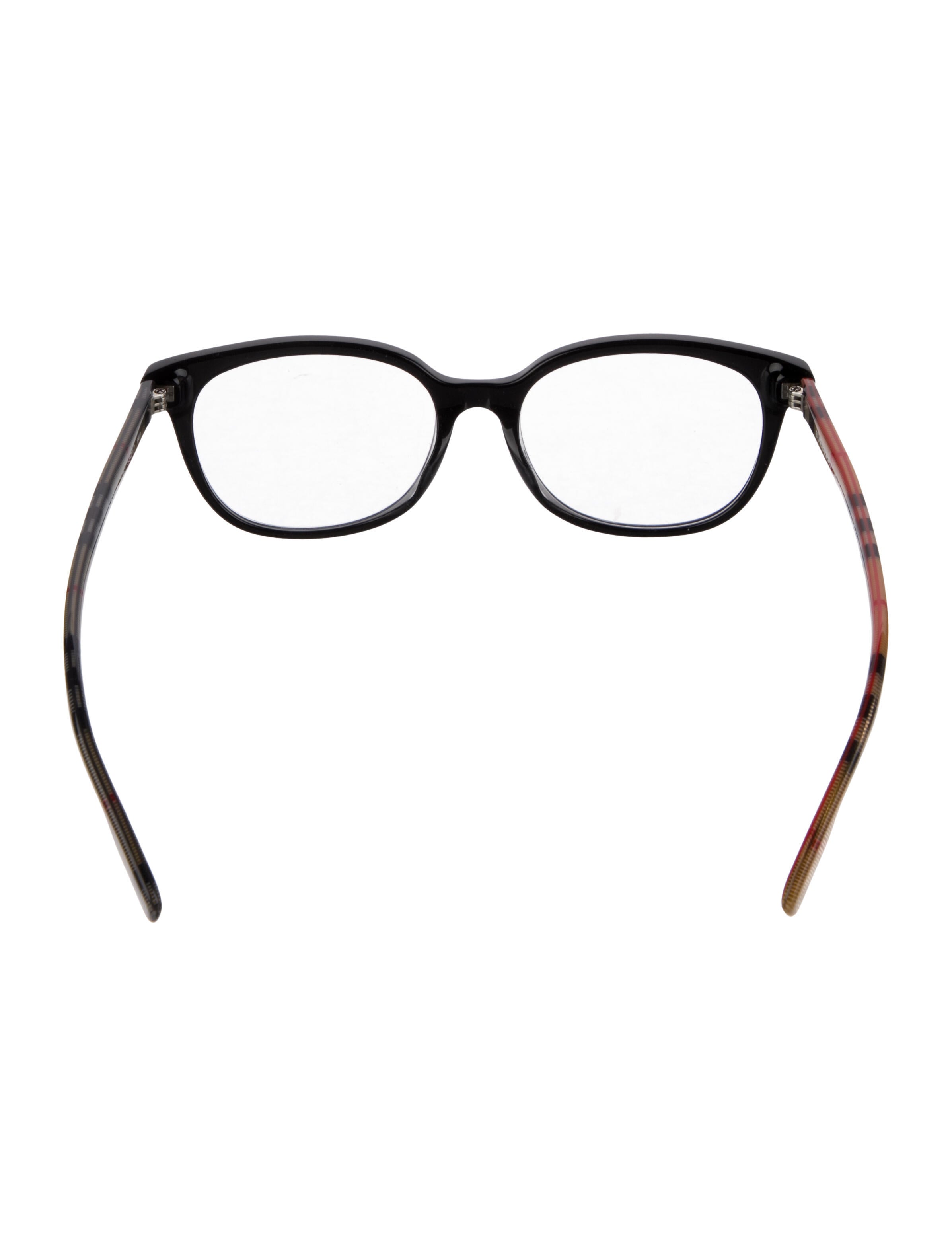 Burberry Nova Check Pattern Round Eyeglasses