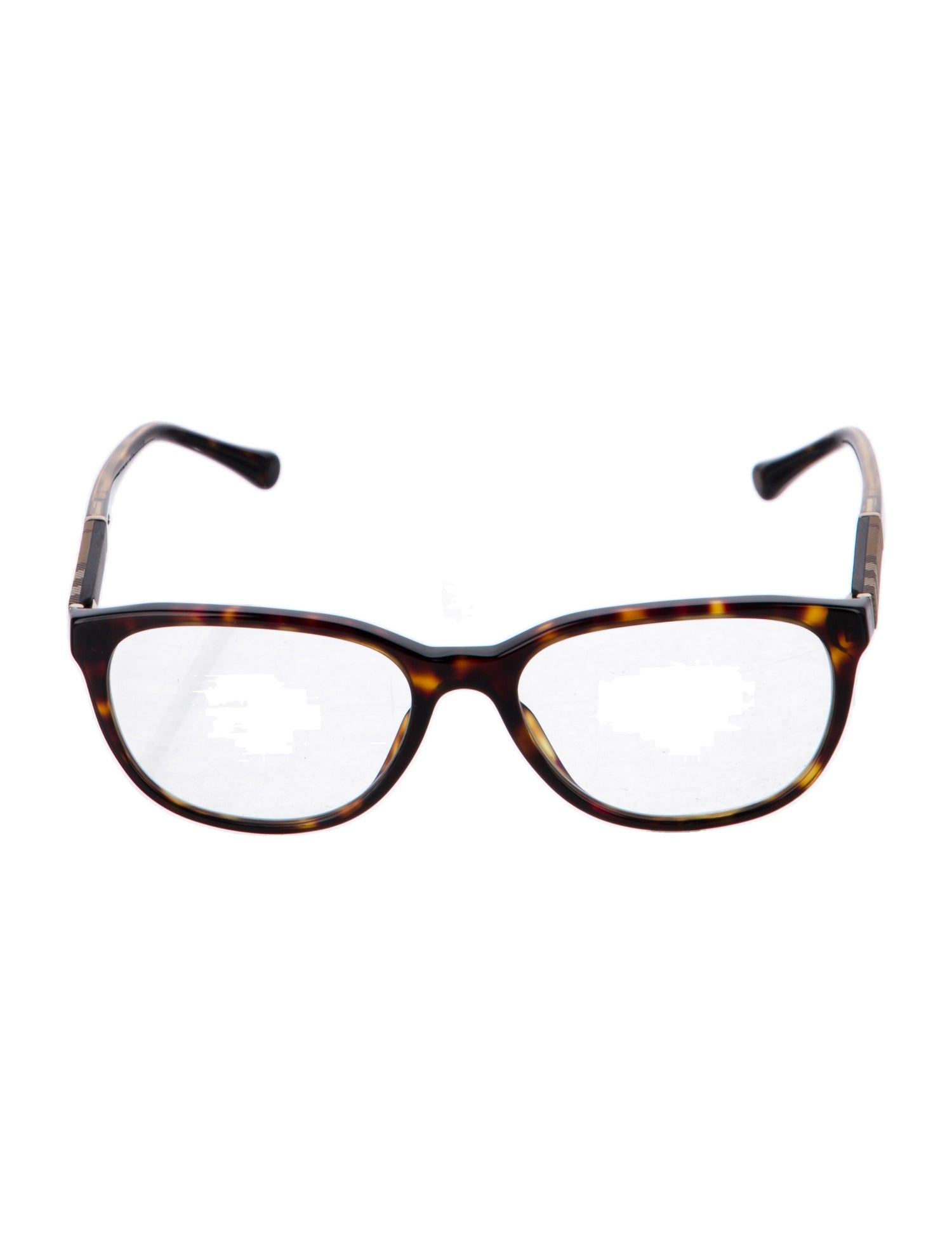Burberry Nova Check Pattern Round Eyeglasses
