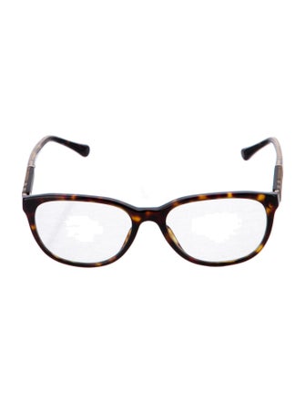 Burberry Nova Check Pattern Round Eyeglasses