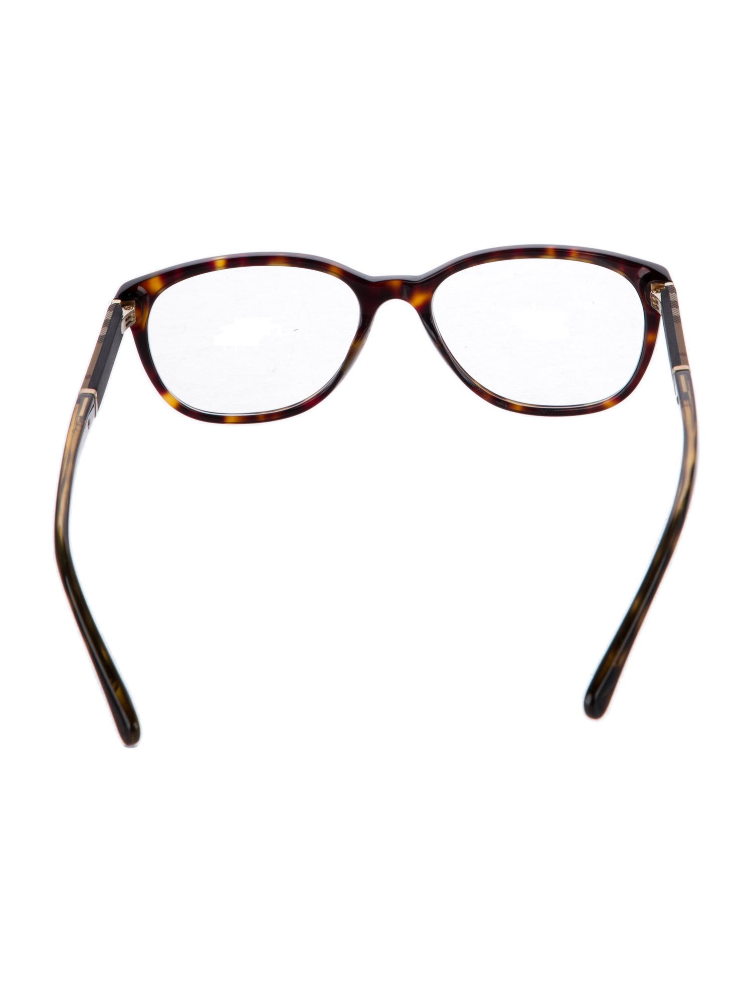 Burberry Nova Check Pattern Round Eyeglasses