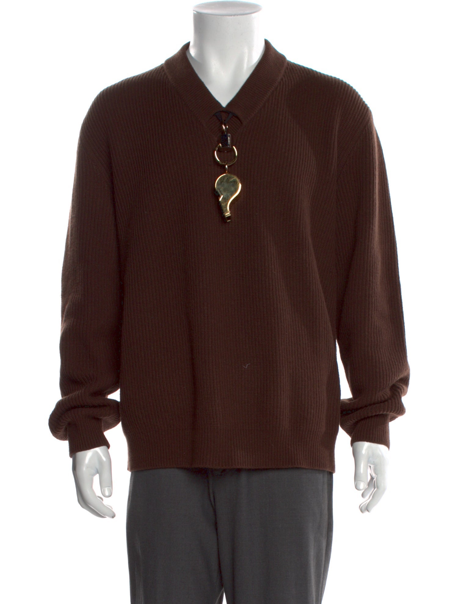 Burberry Wool V-Neck Polo Sweater
