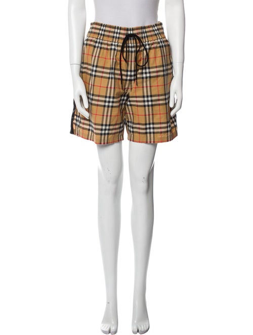 Burberry Plaid Print Flat Front Shorts