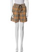 Burberry Plaid Print Flat Front Shorts