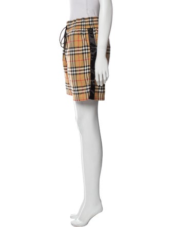 Burberry Plaid Print Flat Front Shorts