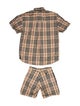 Burberry Plaid Print Embroidered Accent Short Set