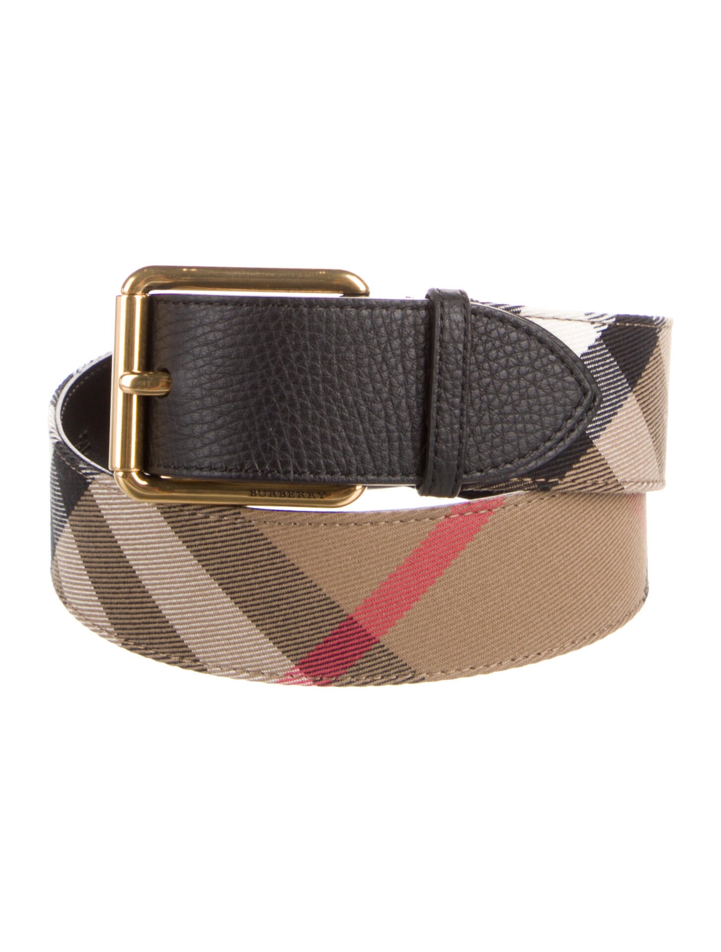Burberry Nova Check Pattern Canvas Belt w/ Tags