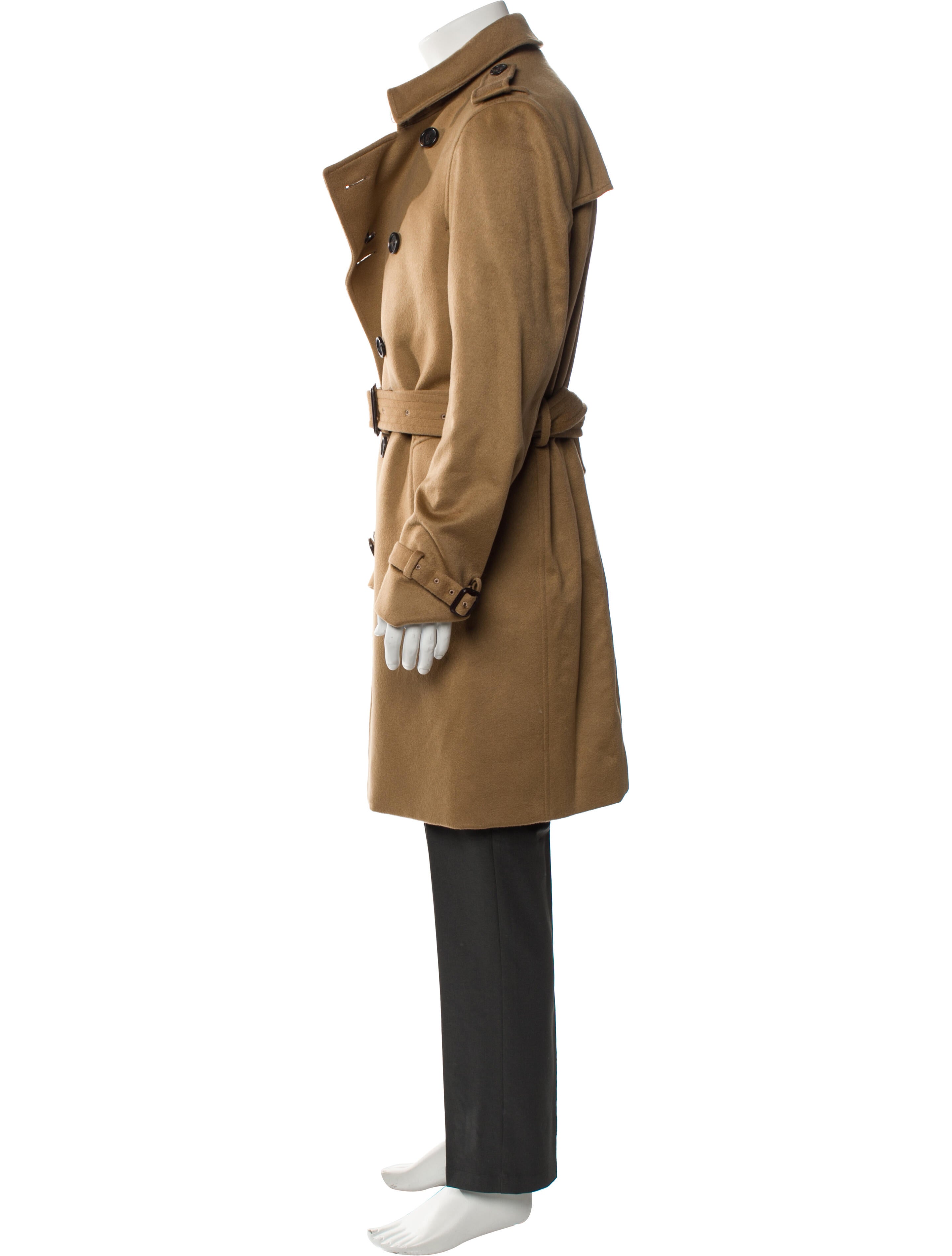 Burberry Nova Check Pattern Cashmere Trench Coat