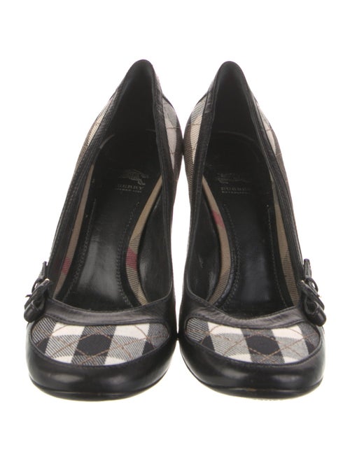Burberry House Check Pattern Leather Pumps