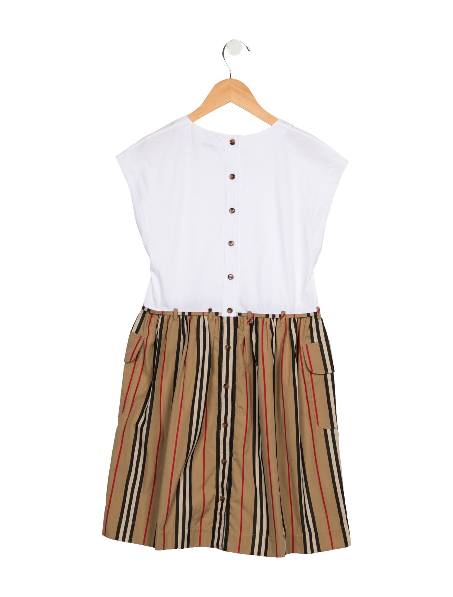 Burberry kid girls' neutral multicolored dress