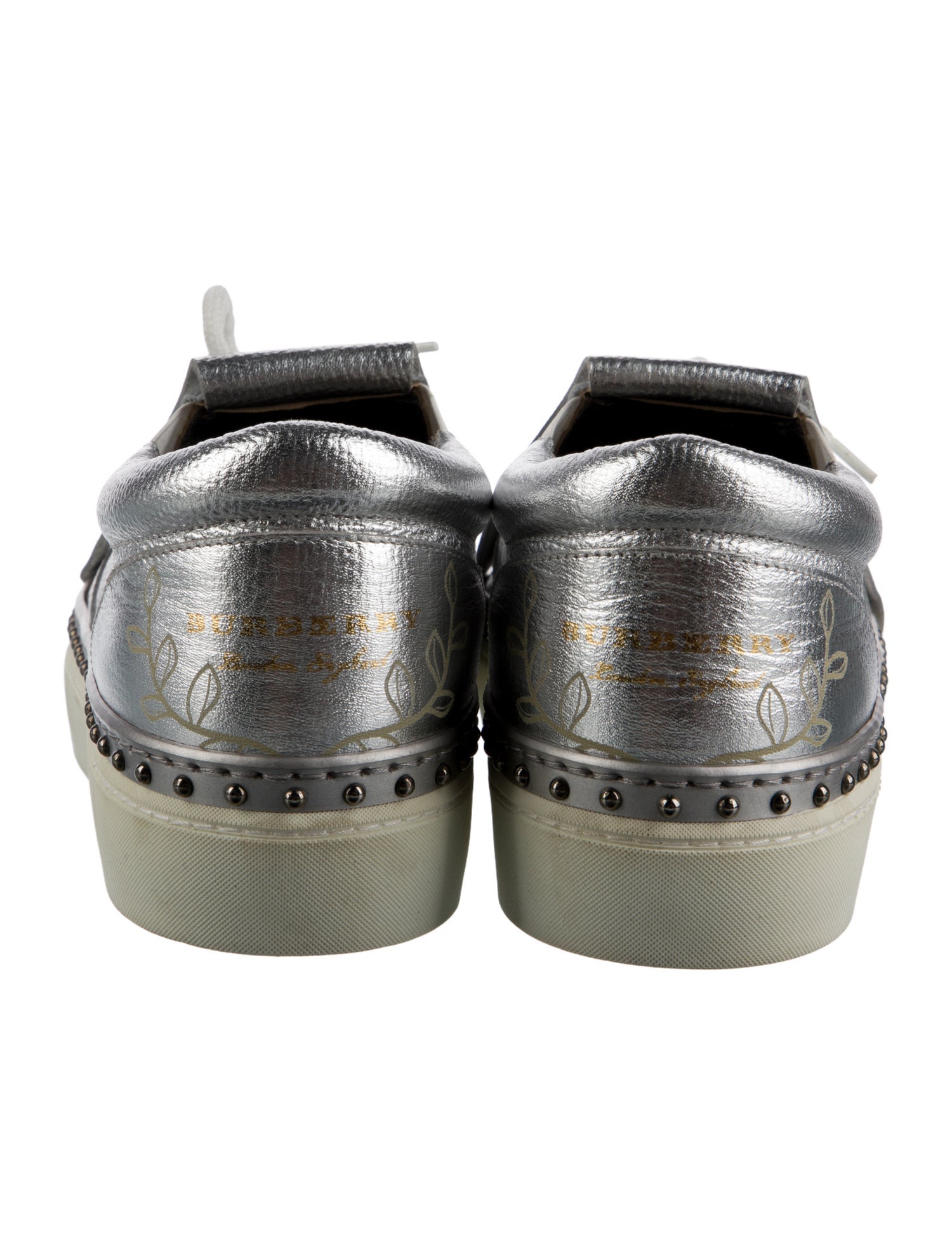 Burberry Leather Fringe Trim Accent Sneakers