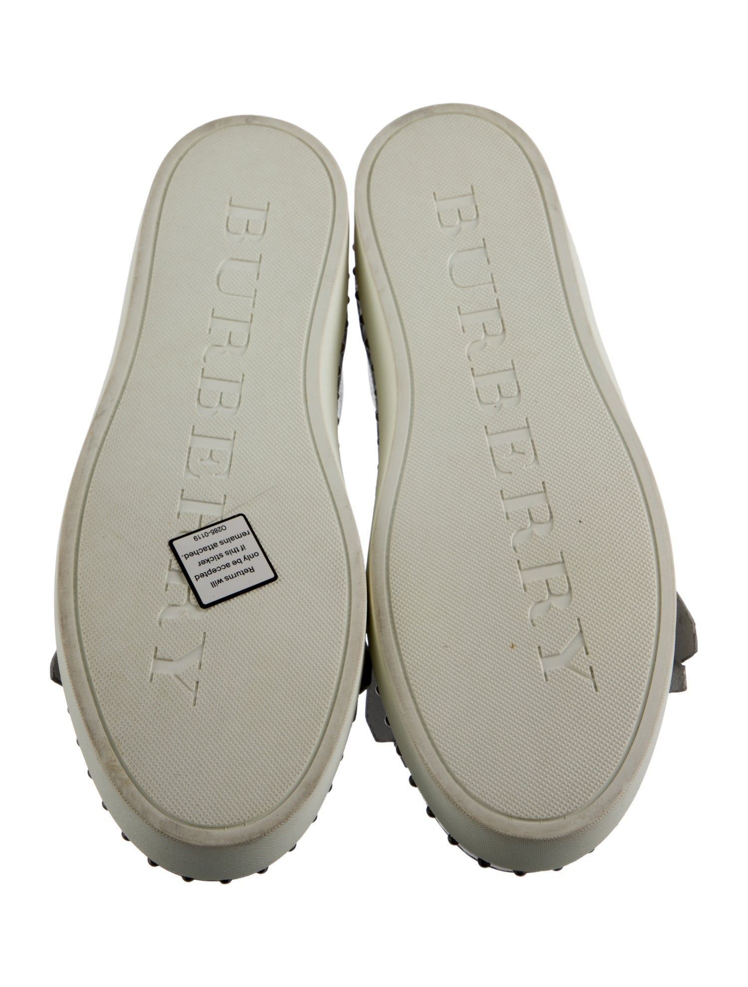 Burberry Leather Fringe Trim Accent Sneakers
