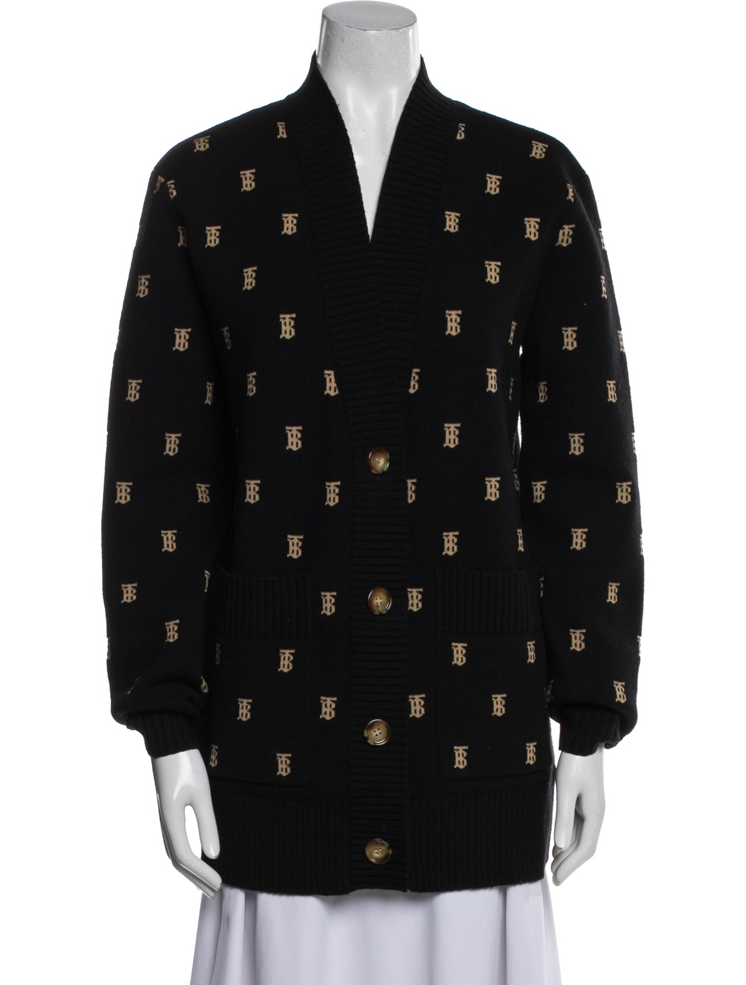 Burberry Printed V-Neck Sweater