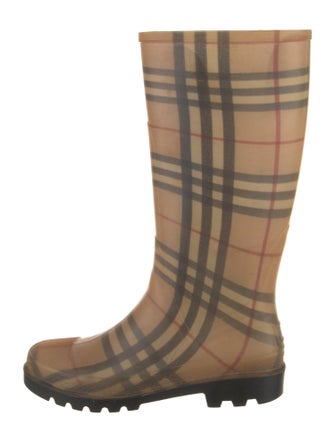 Burberry House Check Pattern Rubber Rain Boots