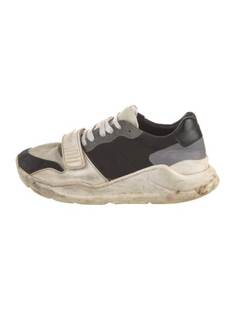 Burberry Nova Check Pattern Suede Athletic Sneakers