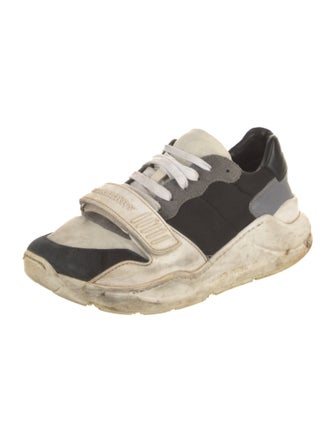 Burberry Nova Check Pattern Suede Athletic Sneakers