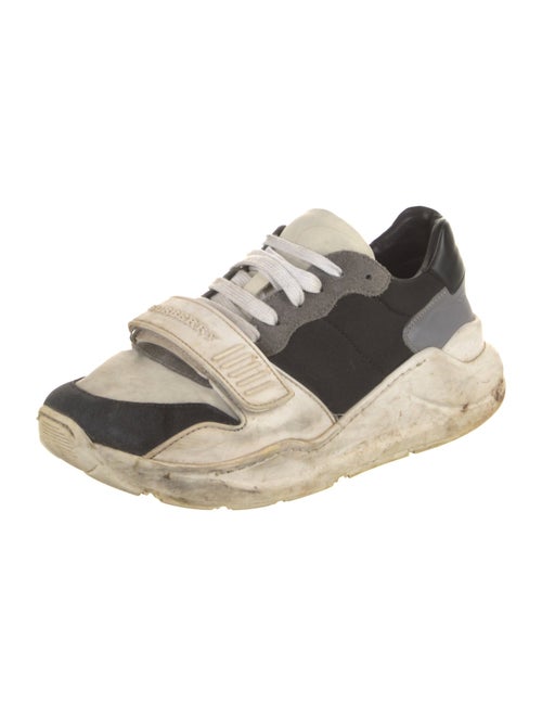 Burberry Nova Check Pattern Suede Athletic Sneakers