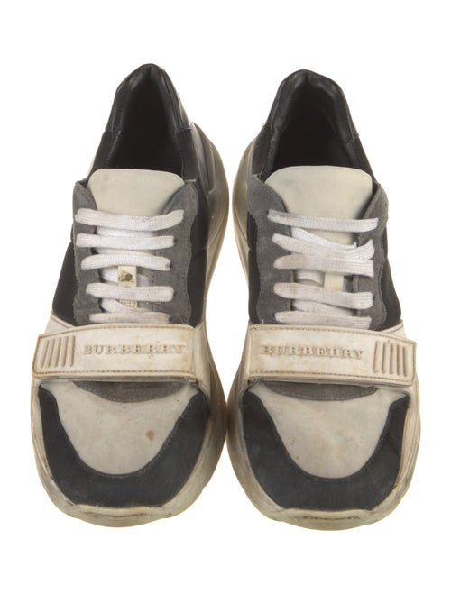 Burberry Nova Check Pattern Suede Athletic Sneakers