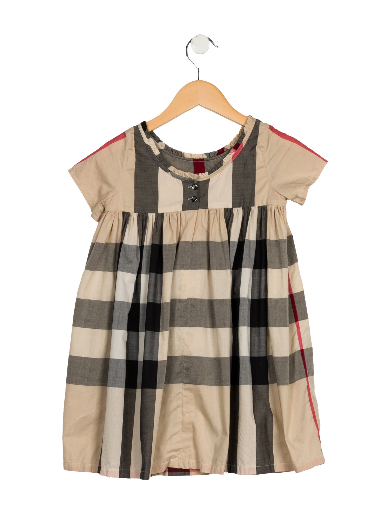 Burberry toddler girls' neutral multicolored dress