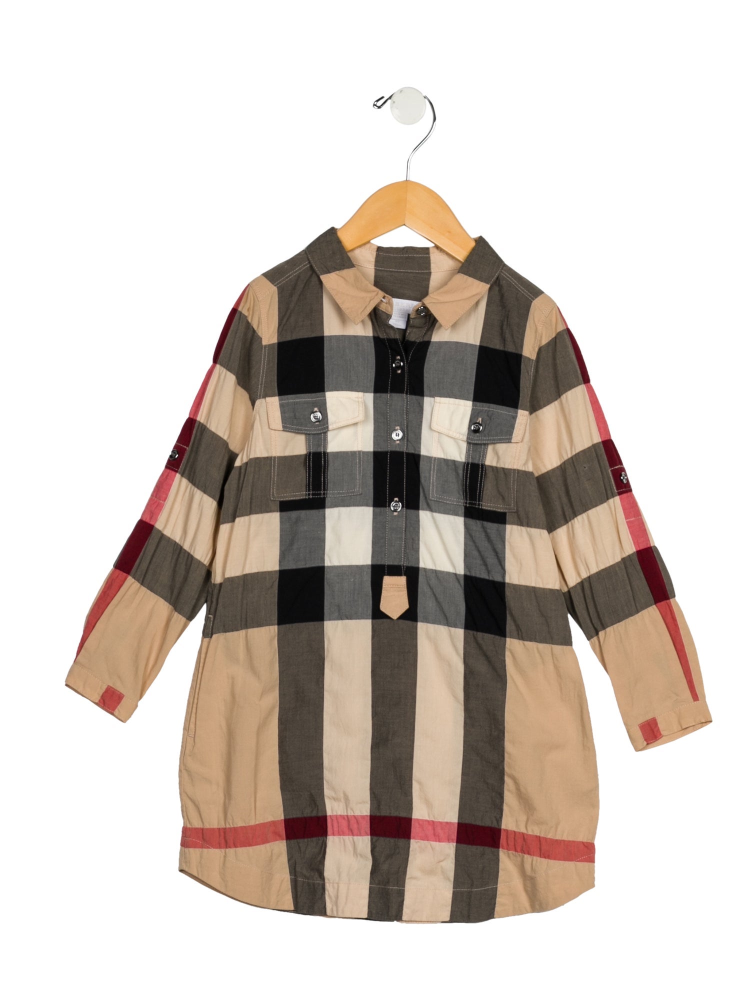 Burberry Kids girls' neutral multicolored dress