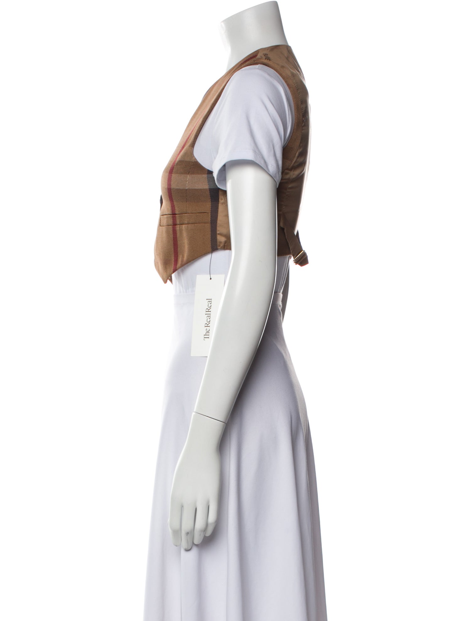 Burberry Plaid Print V-Neck Crop Top