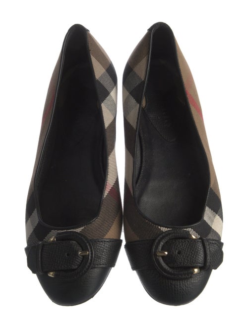 Burberry Canvas Plaid Print Ballet Flats