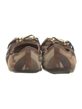 Burberry House Check Pattern Canvas Ballet Flats