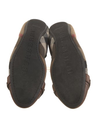 Burberry House Check Pattern Canvas Ballet Flats