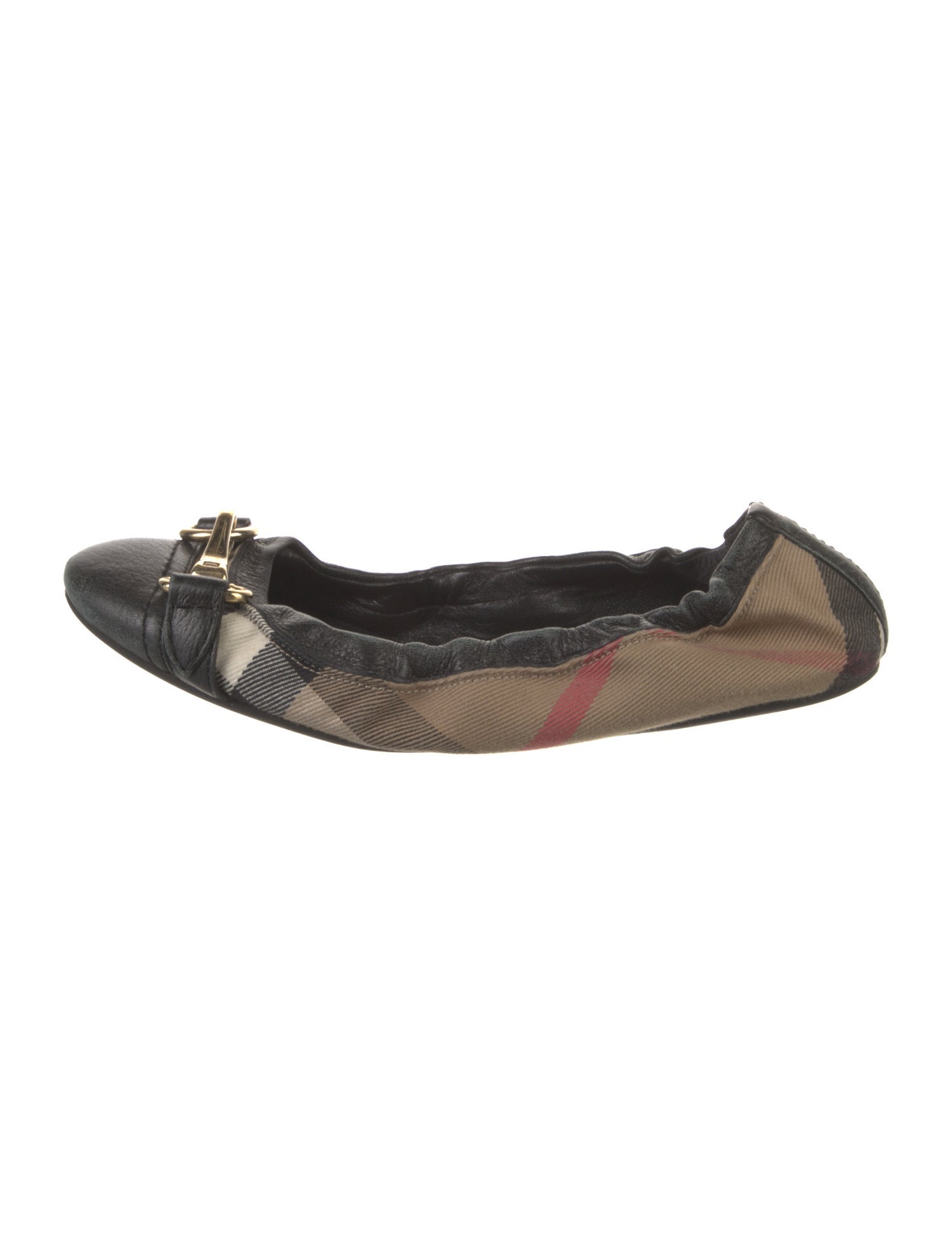Burberry House Check Pattern Canvas Ballet Flats