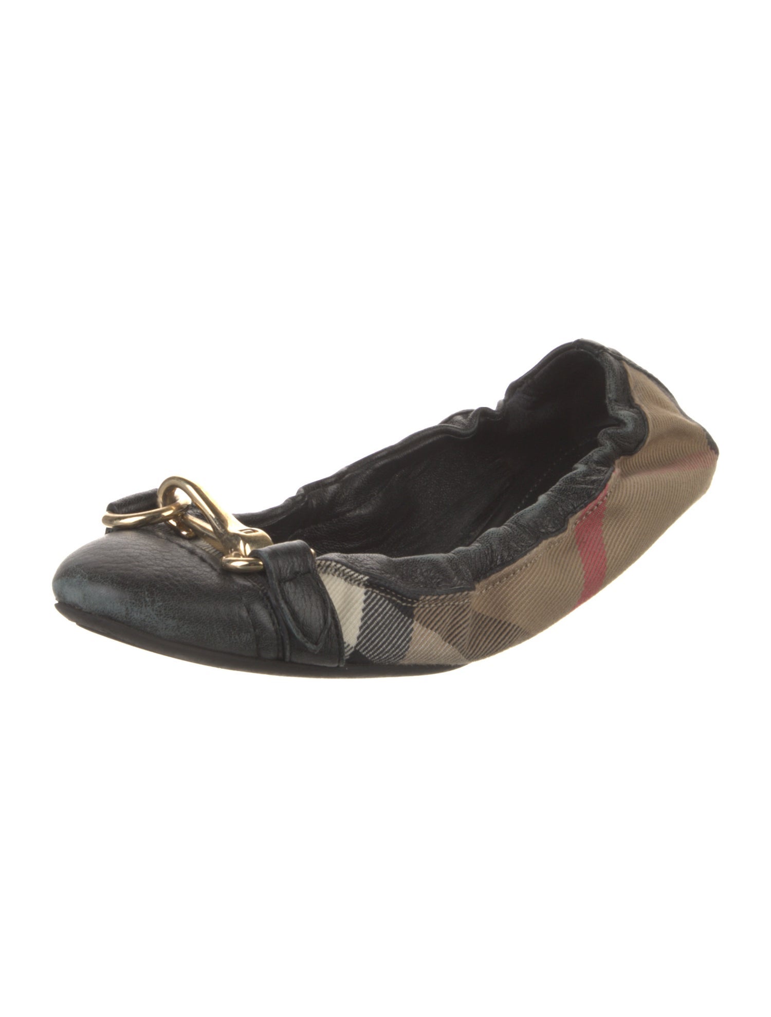 Burberry House Check Pattern Canvas Ballet Flats