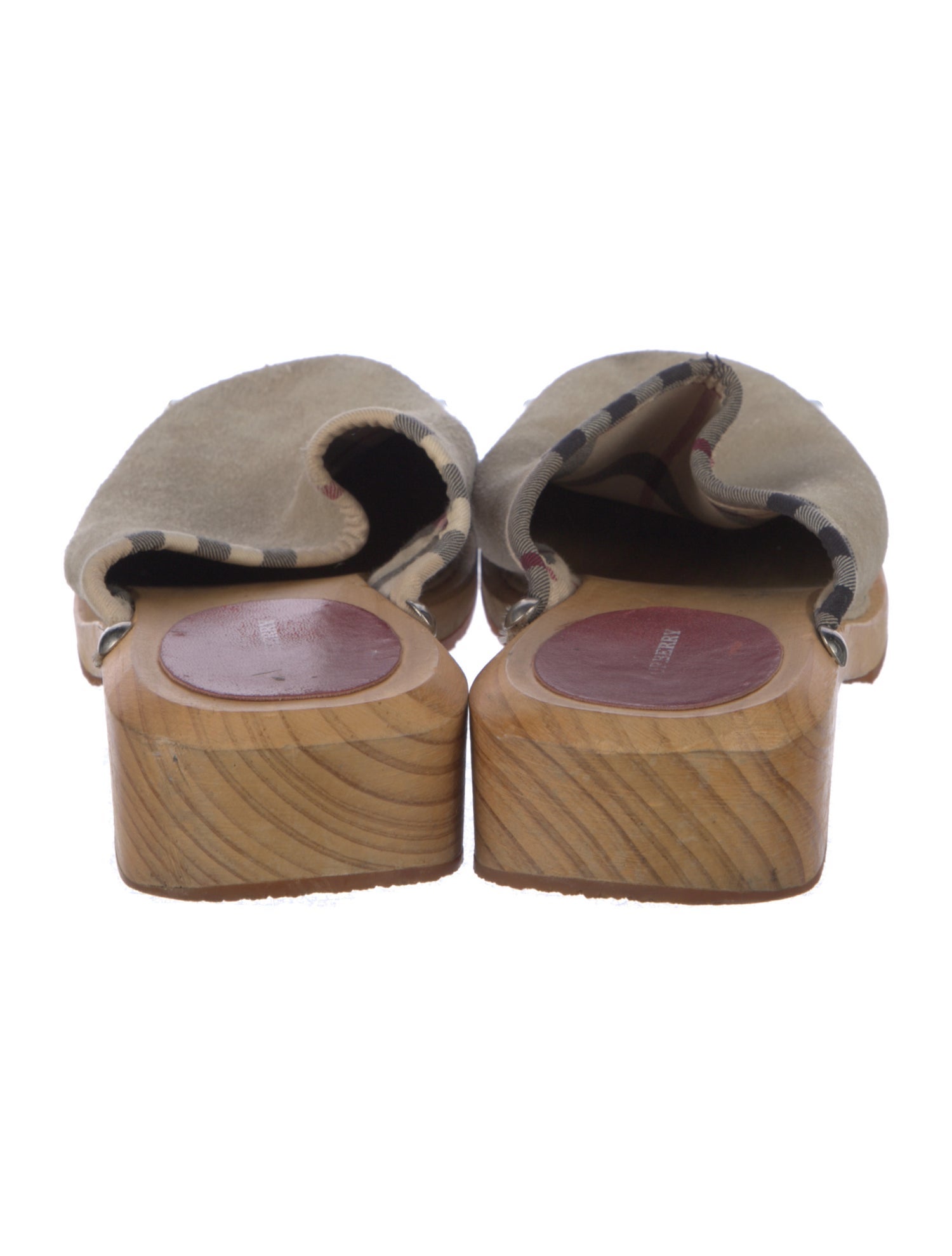 Burberry Nova Check Pattern Suede Mules