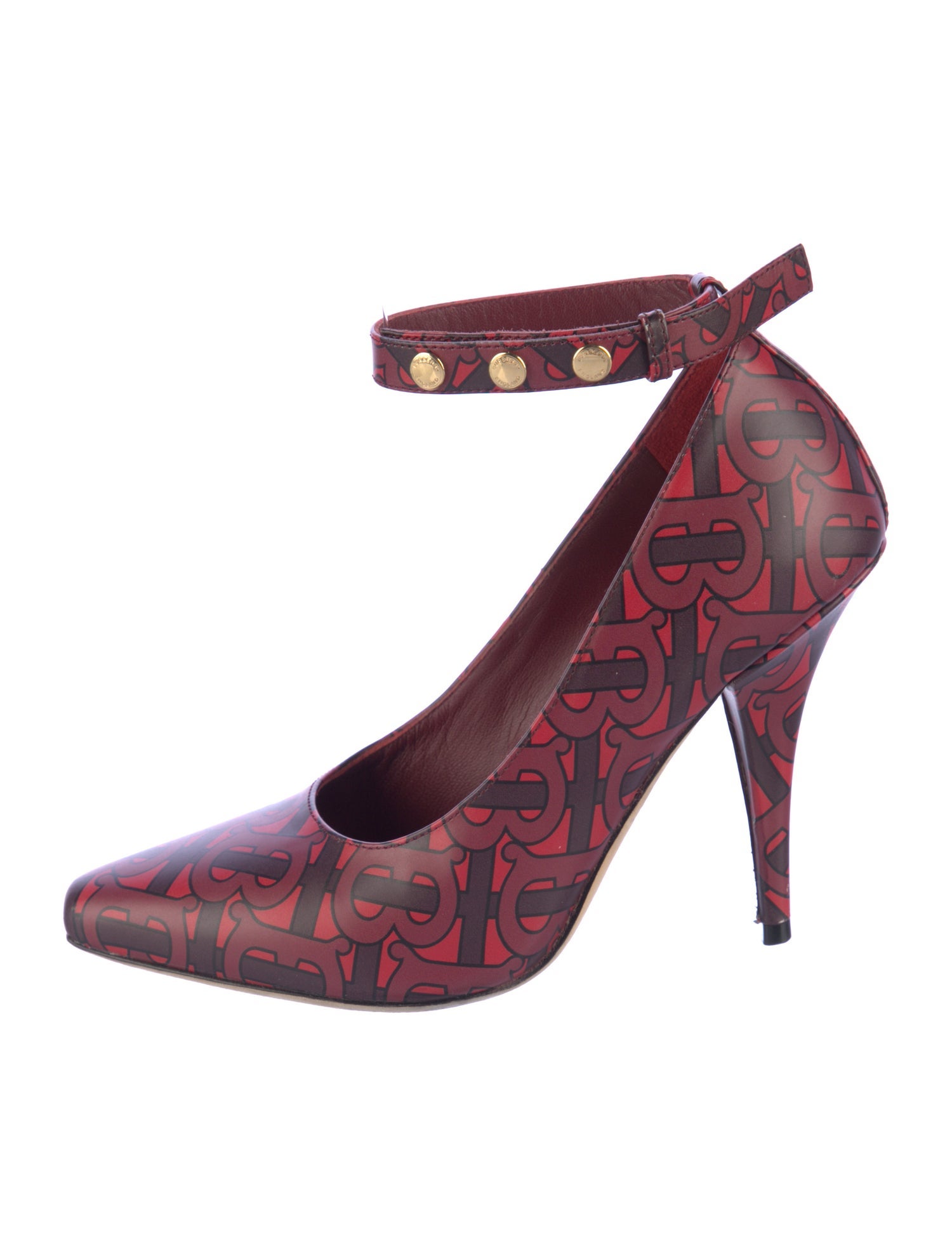 Burberry TB Monogram Leather Pumps