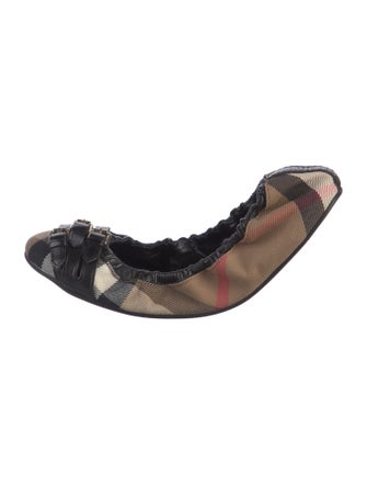 Burberry House Check Pattern Canvas Ballet Flats