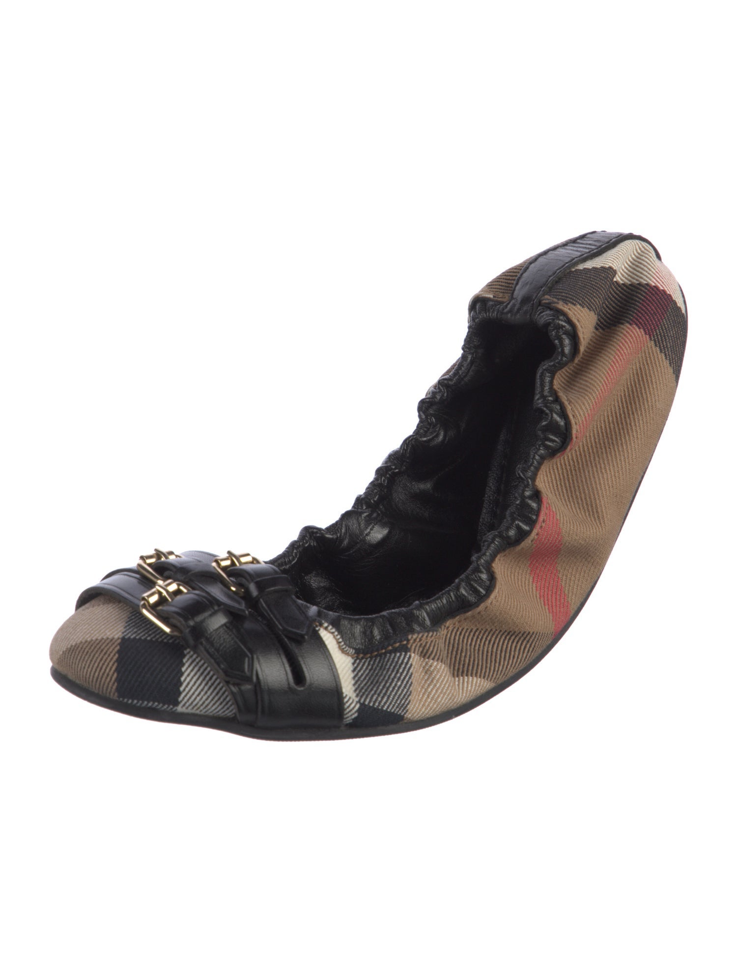 Burberry House Check Pattern Canvas Ballet Flats