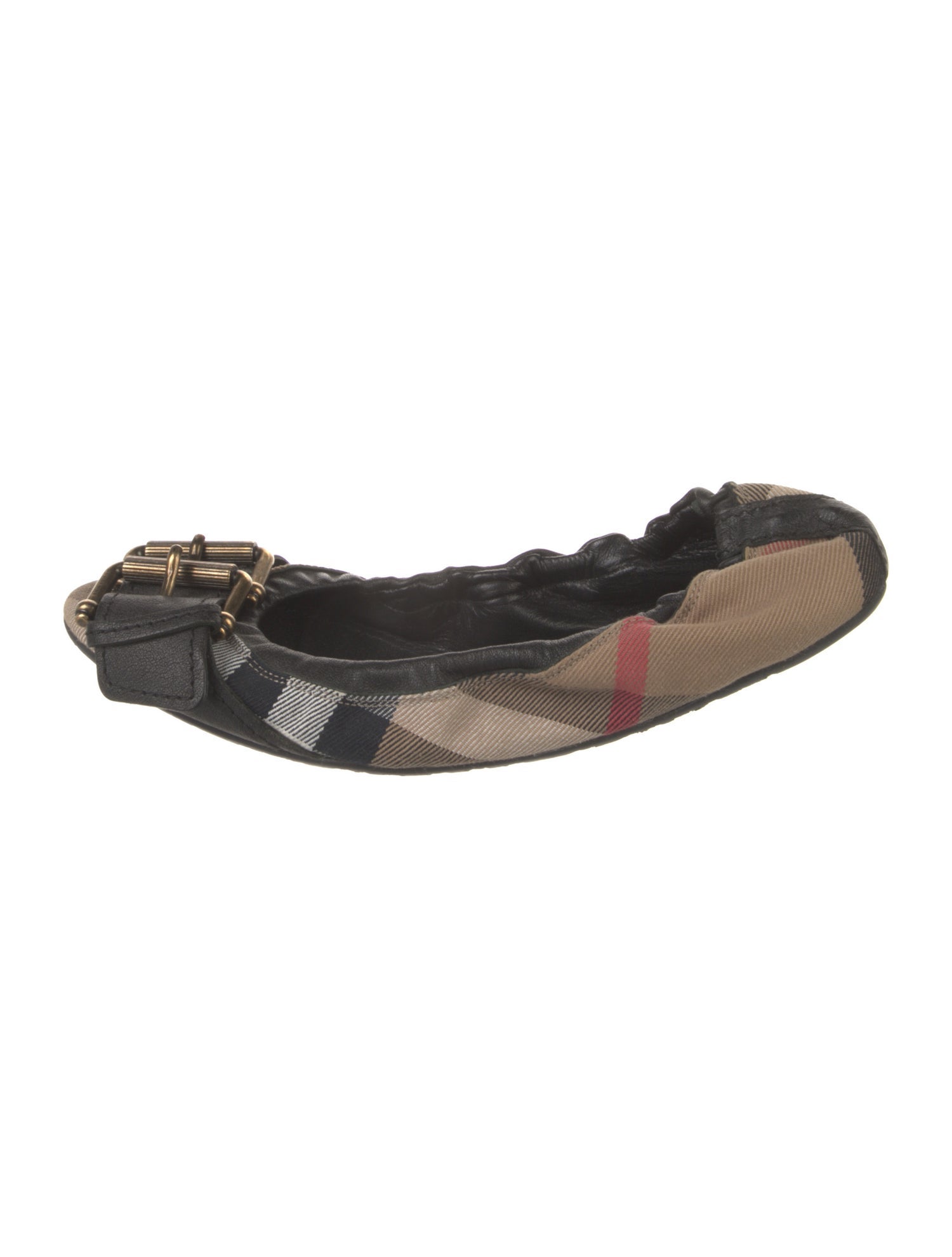 Burberry Nova Check Pattern Canvas Ballet Flats