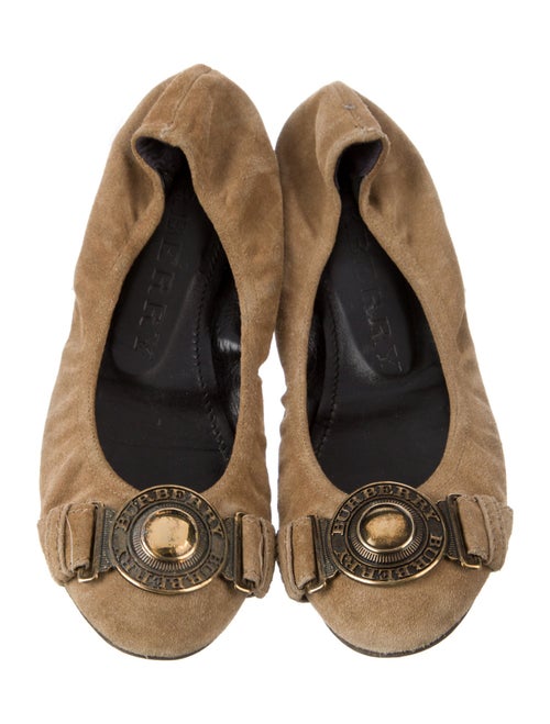 Burberry Suede Colorblock Pattern Flats