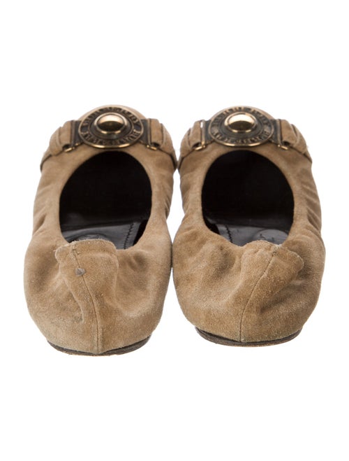 Burberry Suede Colorblock Pattern Flats