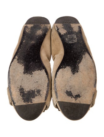 Burberry Suede Colorblock Pattern Flats