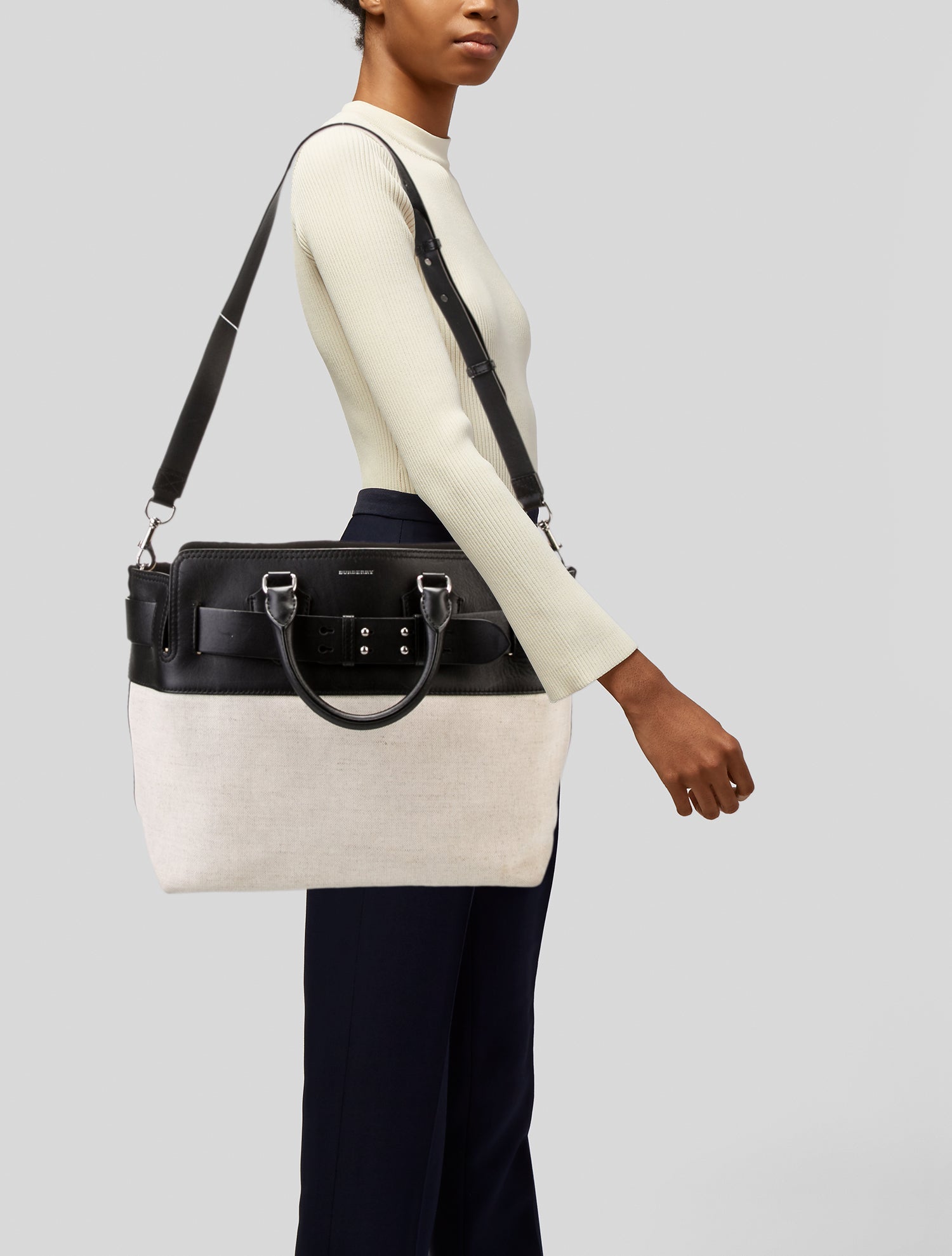 Burberry Canvas marais belt tote