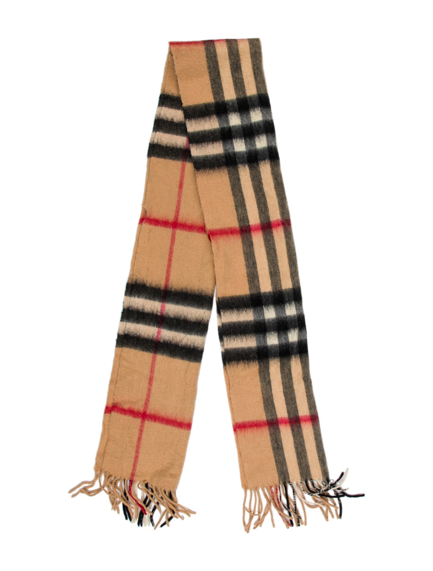 Burberry Cashmere Plaid Print Scarf