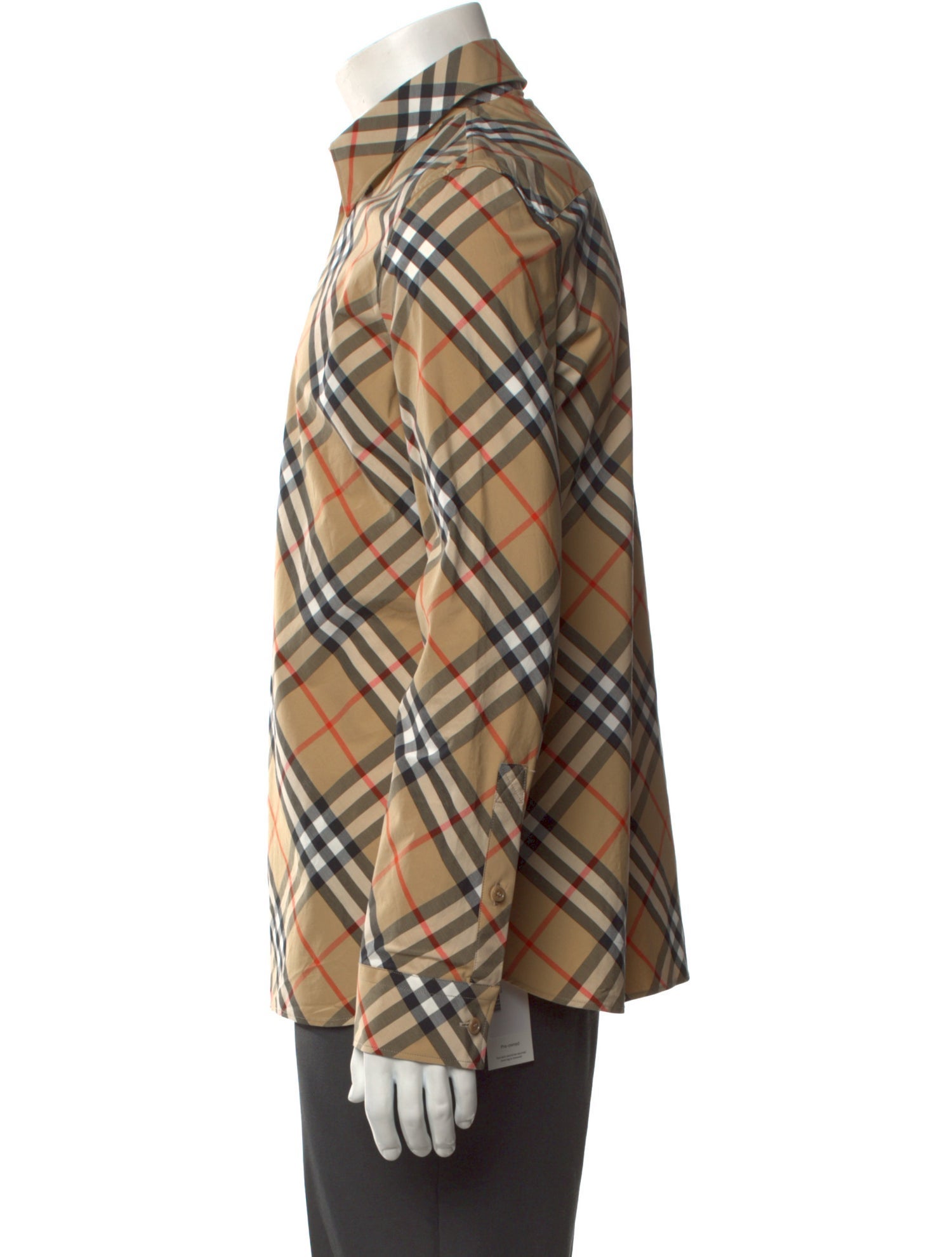 Burberry Plaid Print Long Sleeve Shirt