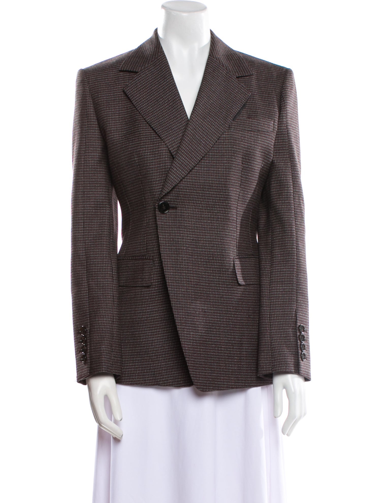 Burberry Wool Houndstooth Print Blazer