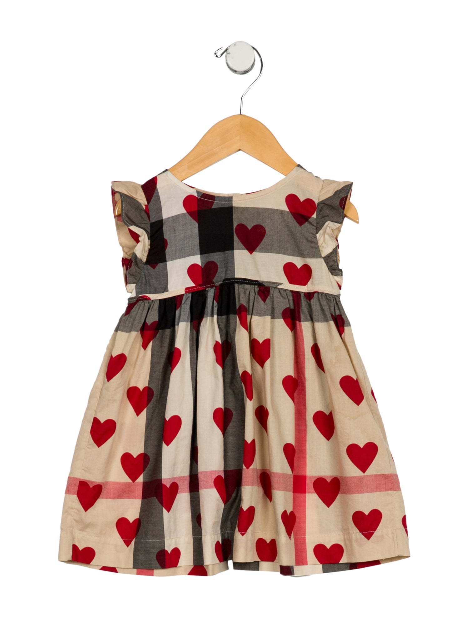 Burberry infant girls neutral multicolored dress