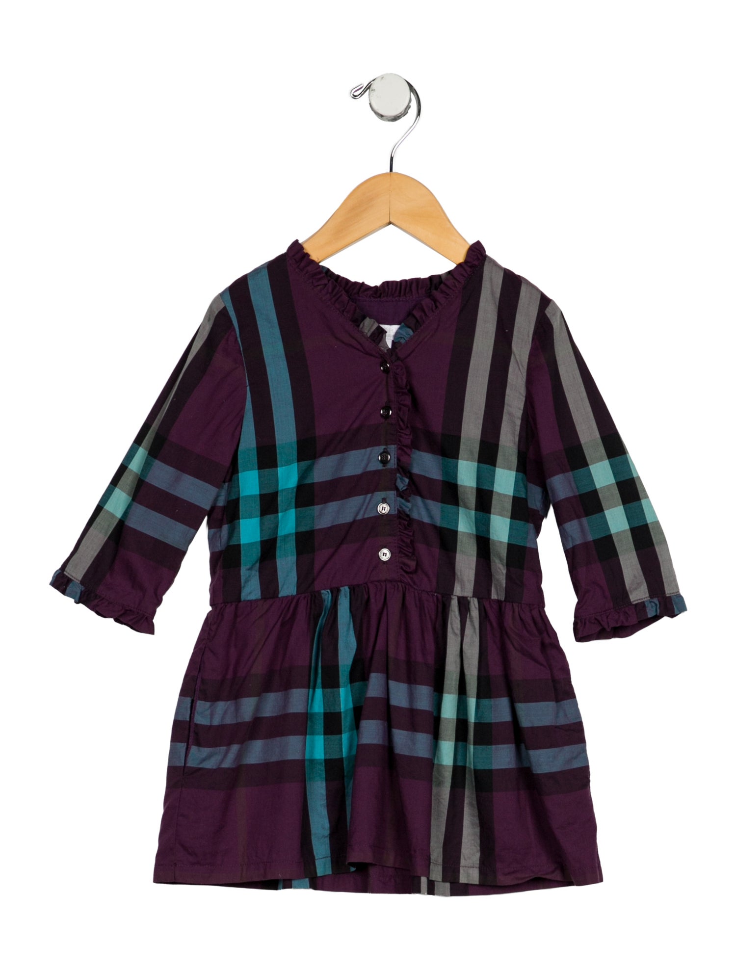 Burberry toddler girls' purple multicolored dress