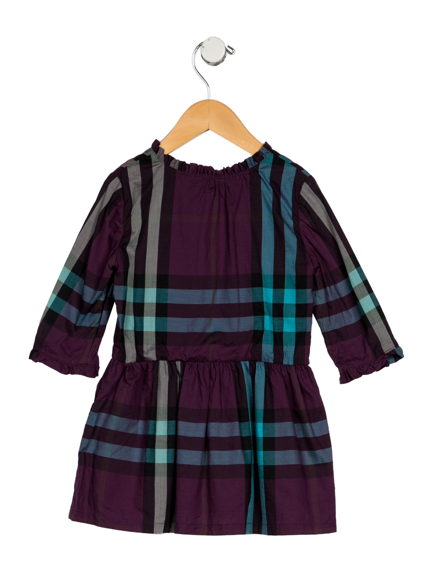 Burberry toddler girls' purple multicolored dress