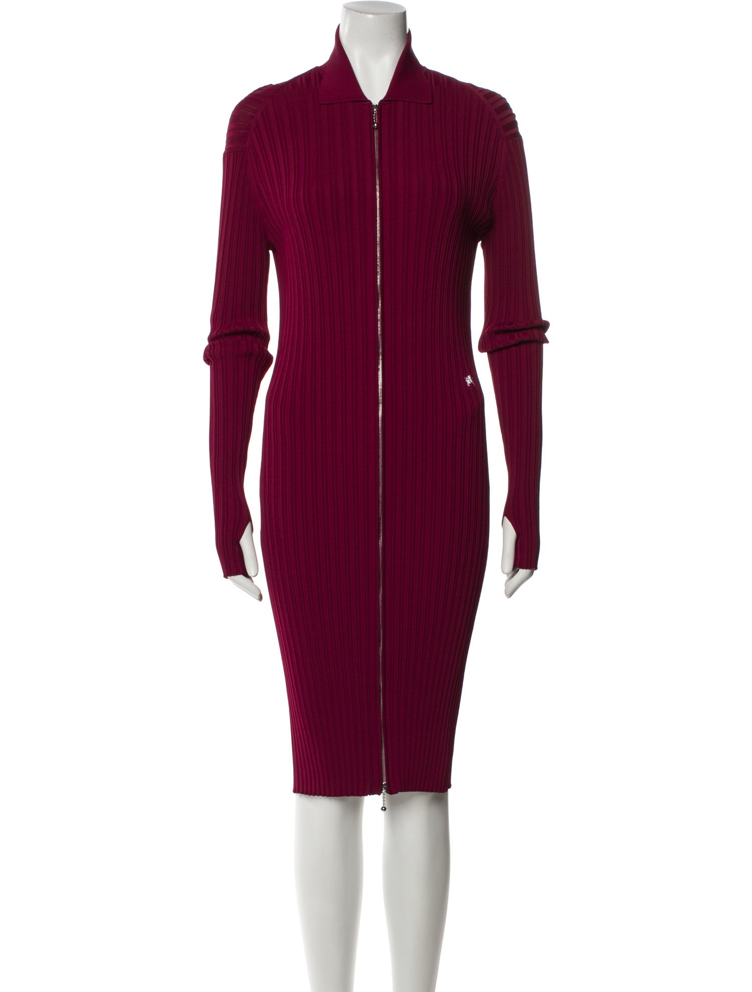 Burberry Mock Neck Knee-Length Dress