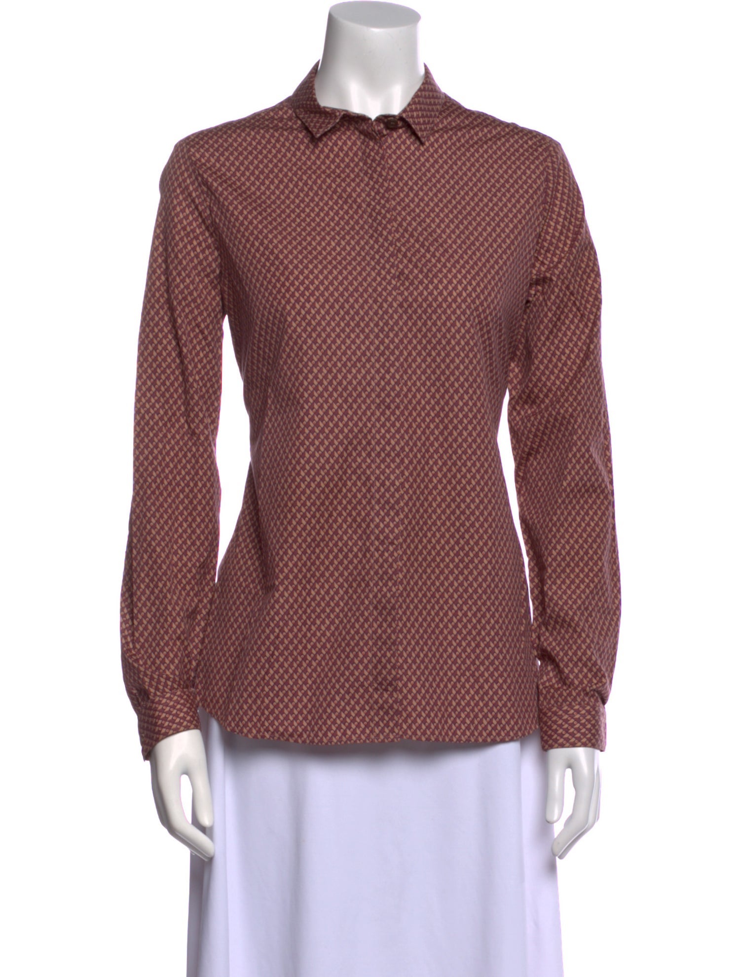 Burberry Prorsum Polka Dot Print Long Sleeve Button-Up Top